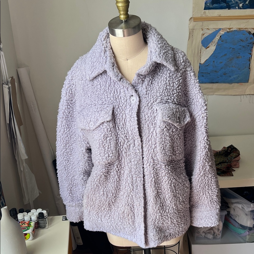 Women's Lavender Faux Alpaca Coat